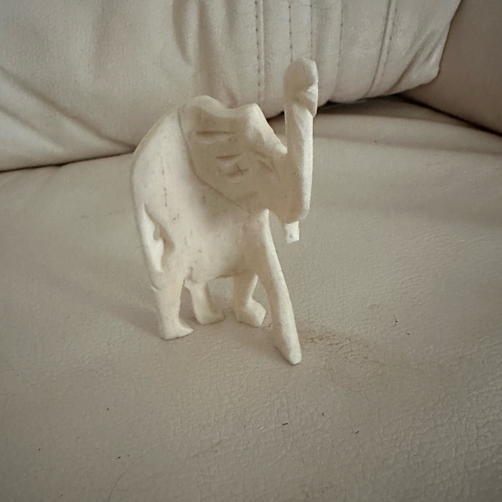 Elegant White Elephant Sculpture